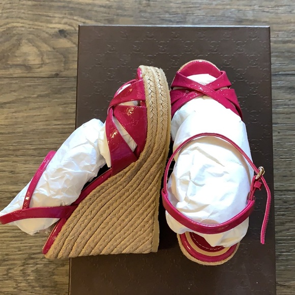 GUCCI Penelope Strap Espadrille Wedge Sandals - Picture 7 of 9